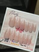Ombre Almond shape nude with white tip combination