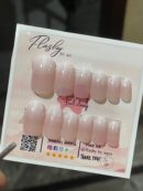 Ombre oval nails nude with white tip combination