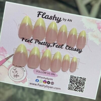 24tips Realistic butter yellow gradient with pink base