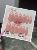 Pink medium almond gradient french nails